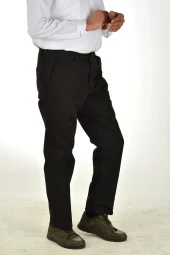 Erkek Keten Yancep Battal Pantolon Siyah 3158-001 - 3