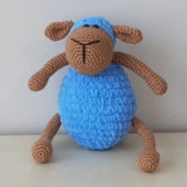Amigurumi Örgü Oyuncak Kuzu Mavi - 2