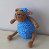 Amigurumi Örgü Oyuncak Kuzu Mavi - 4