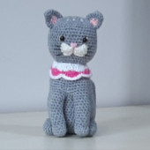 Amigurumi Örgü Oyuncak Kedi Gri - 1