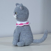 Amigurumi Örgü Oyuncak Kedi Gri - 4