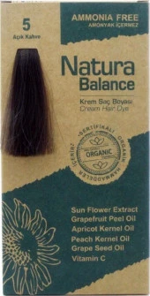 Natura Balance  Organik Krem Saç Boyası 5 Açık Kahve 60 ml - 1