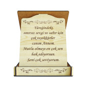 Anneler İçin Kapaklı Ahşap Tebrik Plaketi (Hediye Kutusu) Lazer Kazıma Güzel Sözler (Kişiye Özel) - 5