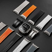 Gpack Apple Watch SE 2 2022 44mm Kordon Çıtçıtlı Derin Çizgili Spor Tasarım KRD113 - 4