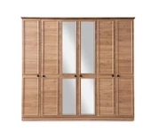 Duru Modern MDF 6 Kapaklı Aynalı Elbise Dolabı Gardrop 241cm - 5