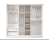 Duru Modern MDF 6 Kapaklı Aynalı Elbise Dolabı Gardrop 241cm - 12