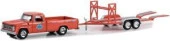 Greenlight 1967 Dodge D-100 with Tandem Car Trailer 1/64 Model Araba thumbnail 2