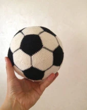 Siyah Beyaz Örme Ev Topu Amigurumi Organik Oyuncak - 2