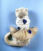 Navy Creamy Tütülü Kedi Elbisesi, Kıyafeti Tutu thumbnail 4