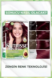 Garnier Nutrisse Yoğun Besleyici Kalıcı Krem Saç Boyası 4.6 Şarap Kızılı thumbnail 3