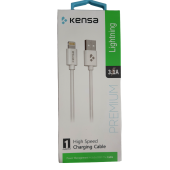 KENSA 3.1A APPLE İPHONE  USB-LİGHTNİNG  HIZLI ŞARJ ÖZELLİKLİ USB-LİGHTNİNG ŞARJ VE DATA KABLOSU - 1