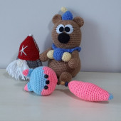 Amigurumi Örgü Oyuncak Uyku Bebekleri ve Tilki Anahtarlık Pembe - 1