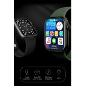 Hw56 MAX Plus Gri Smart Watch Akıllı Saat Wireless Charging Çift Buton Aktif Her Telefona Uyumlu - 6