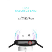 Hw56 MAX Plus Gri Smart Watch Akıllı Saat Wireless Charging Çift Buton Aktif Her Telefona Uyumlu - 7