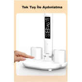 TechTic 5in1 Çok Fonksiyonlu Şarjlı Masa Lambası+Saat+Termometre+Takvim+Kalemlik+Telefon Tutucu - 3