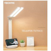 TechTic 5in1 Çok Fonksiyonlu Şarjlı Masa Lambası+Saat+Termometre+Takvim+Kalemlik+Telefon Tutucu - 4