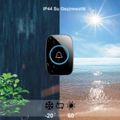 TriLine Ledli Modern 2 Buton 1 Alıcı Kablosuz Kapı Zili 300metre Menzil 60 Çeşit Zil 5 Seviye Ses thumbnail 5