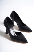 Yanı Açık Siyah Stiletto Topuklu Kadın Ayakkabı - Yeva - 4