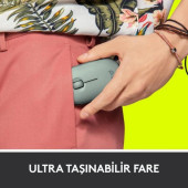 Logitech M350 Pebble Sessiz Kablosuz Kompakt Mouse - Okaliptus - 3