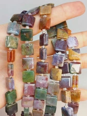 Akik Taşı Yandan Oyuklu Kare Kesim 10x10mm Dizi (49558) thumbnail 1