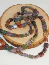 Akik Taşı Yandan Oyuklu Kare Kesim 10x10mm Dizi (49558) thumbnail 3