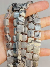 Jasper Taşı Yandan Oyuklu Kare Kesim 10x10mm Dizi (49562) thumbnail 1