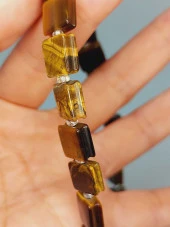 Kaplan Gözü Taşı Yandan Oyuklu Kare Kesim 10x10mm Dizi (49564) thumbnail 2