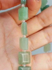 Aventurin Taşı Yandan Oyuklu Kare Kesim 10x10mm Dizi (49572) thumbnail 2