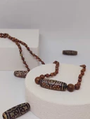 15 Göz Tibet Akik Sembollü Jasper Taşı Tasarım Kolye (49575) thumbnail 1