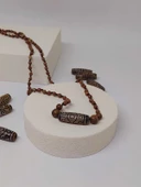 15 Göz Tibet Akik Sembollü Jasper Taşı Tasarım Kolye (49575) thumbnail 5