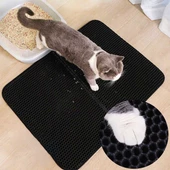 Elekli Kedi Tuvalet Önü Paspası - Siyah - 5