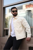 ERKEK GÖĞÜS CEPLİ DÜĞMELİ KAŞE CEKET - 6