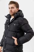 Kapüşonlu Uzun Erkek Şişme Mont - 6