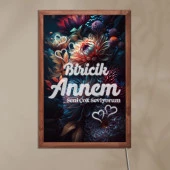 Veraart Işıklı Pleksi Çiçekler Temalı Sürpriz Tablo Dekoratif Ayaklı Biblo Anneler Günü Hediyesi - 3
