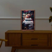 Veraart Işıklı Pleksi Çiçekler Temalı Sürpriz Tablo Dekoratif Ayaklı Biblo Anneler Günü Hediyesi - 5