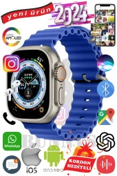 Apple iPhone 11 Pro Max Uyumlu Akıllı Saat ULTRA MAX 2024 Kordon Hediyeli Amoled Ekran - 1