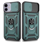 Apple iPhone 11 Uyumlu Kızaklı Kamera Korumalı Tank Kılıf thumbnail 6