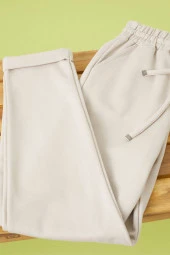 Krem Duble Paça Beli Lastikli Erkek Çocuk Pantolon 18540 - 3