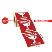Dikkat Kırılır Etiket 70x80 10 Rulo 500'lü Sarım - 1