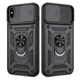 Apple iPhone XS Max Uyumlu Kızaklı Kamera Korumalı Tank Kılıf thumbnail 1