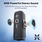 Tribit Stormbox 2 IPX7 Su Geçirmez 24 Saat Oynatma Süresi 2*17W Taşınabilir Bluetooth Hoparlör Siyah - 3