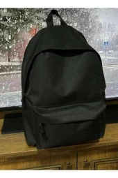 Unisex Siyah Günlük Okul Seyahat Kurs Sırt Çantası - 1