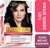 L'Oréal Paris Excellence Creme Saç Boyası 1.01 Derin Saf Siyah thumbnail 1