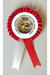yıldızkurdelaankara 18 MART ÇANAKKALE ZAFERİ VE ŞEHİTLERİ ANMA GÜNÜ ROZET SATEN KOKART 50 ADET - 1