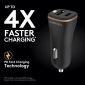 Duracell Car Charger Type-C PD18W +2.4A Black - 2