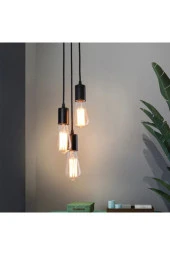 Livora Lighting Monica 3 Lü Siyah Rustik Sarkıt Avize - 1