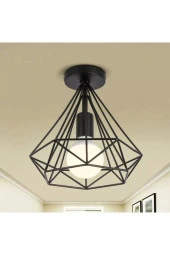 Livora Lighting Prizma Siyah Rustik Tekli Avize - 1