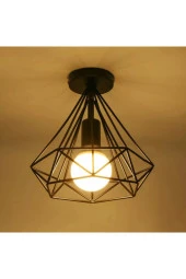 Livora Lighting Prizma Siyah Rustik Tekli Avize - 2