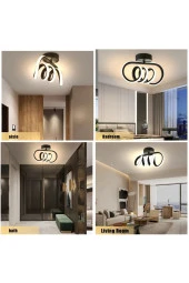 Livora Lighting Burgu Siyah Tavana Sıfır Günışığı Led Avize - 2