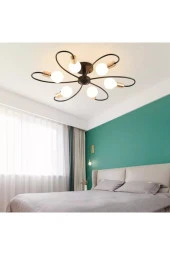 Livora Lighting Uranüs 6 lı Siyah Gold Avize - 1